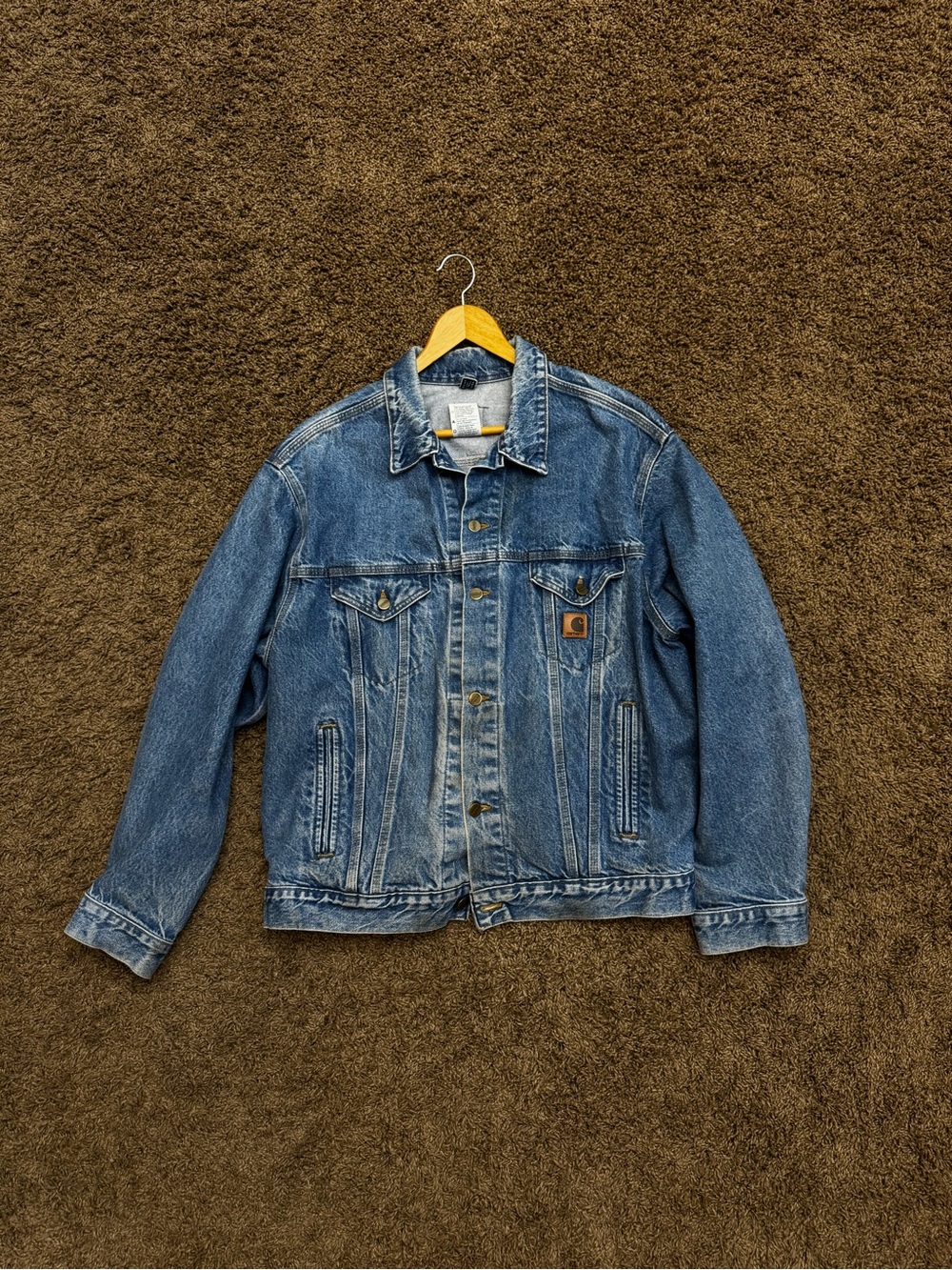 Vintage Carhartt J12 DST Denim Trucker Jacket XL